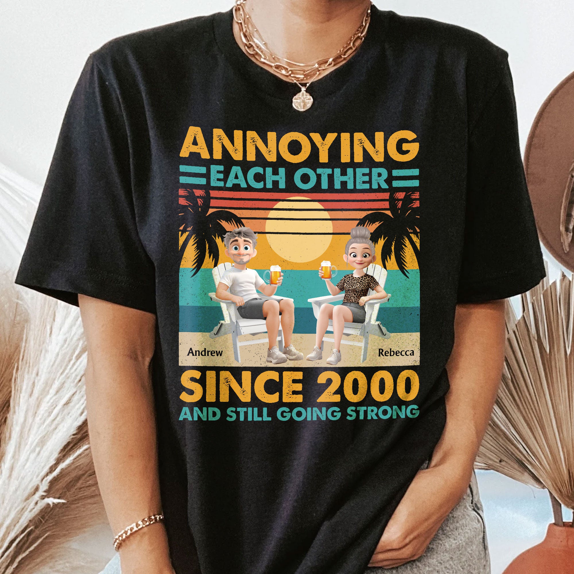 Annoying Each Other Since & Still Going Strong - Personalized Couple Matching Shirts - Image 4