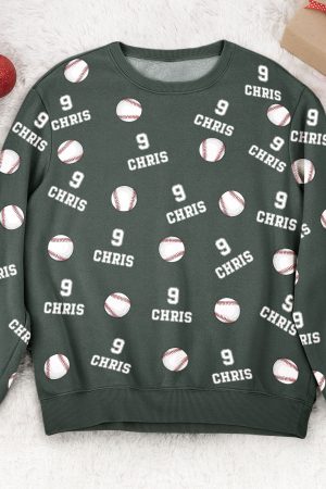 Baseball Custom Name, Number - Personalized 3D Printed Sweatshirt