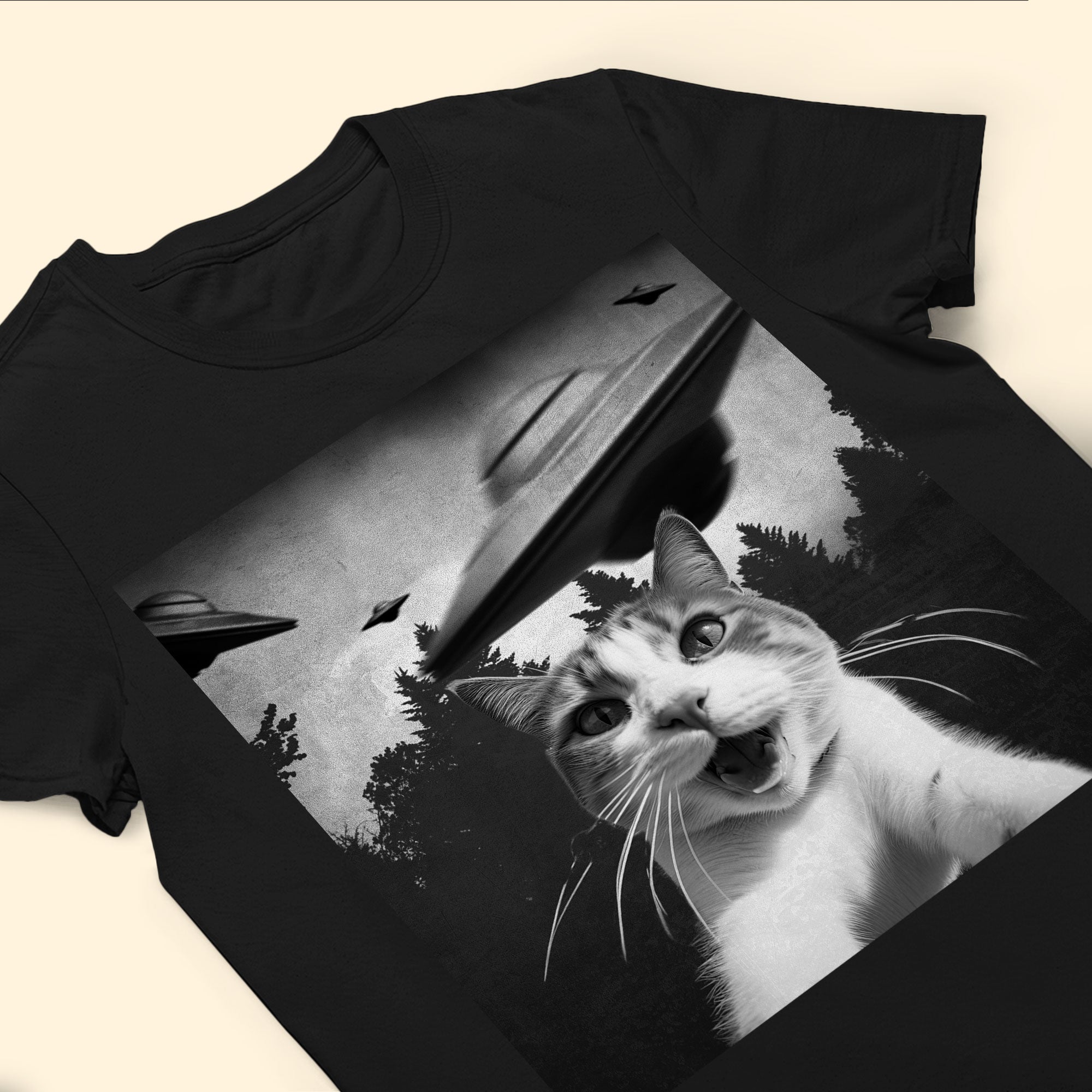 Custom Funny Pet Face - Ufo - Personalized PhotoOne Size Shirt - Image 3