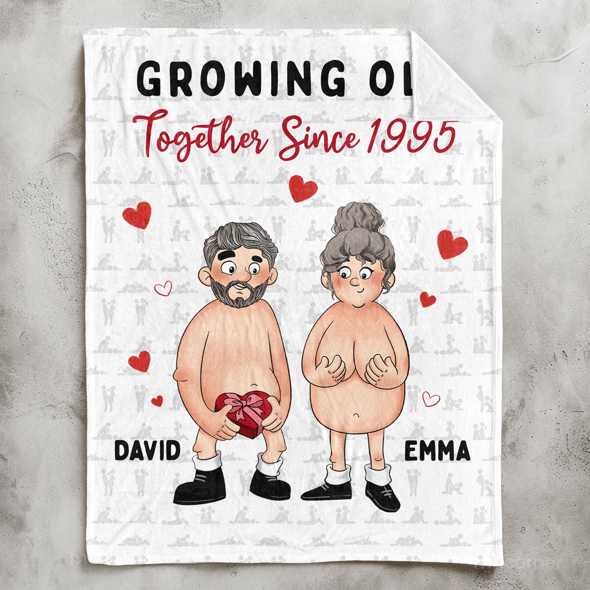 Growing Old Together Since Naughty Couple - Personalized Blanket Big Size - Image 2