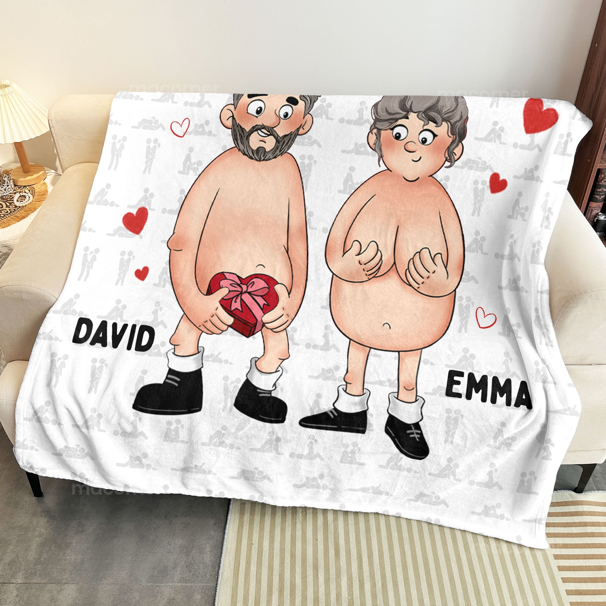 Growing Old Together Since Naughty Couple - Personalized Blanket Big Size - Image 4