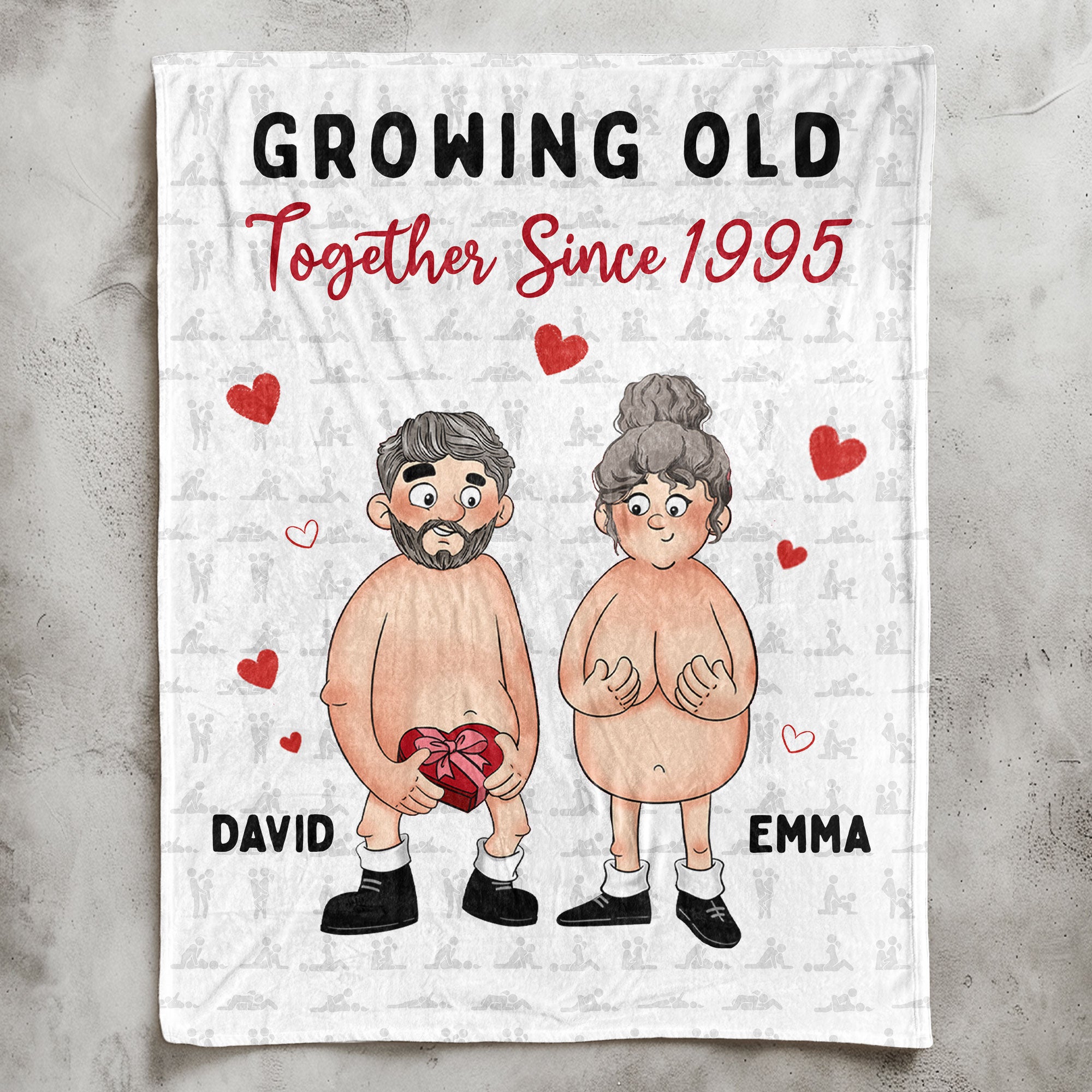Growing Old Together Since Naughty Couple - Personalized Blanket Big Size - Image 6