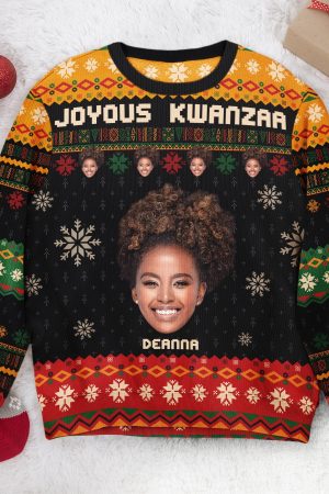 Joyous Kwanzaa - Personalized Photo Ugly Sweater