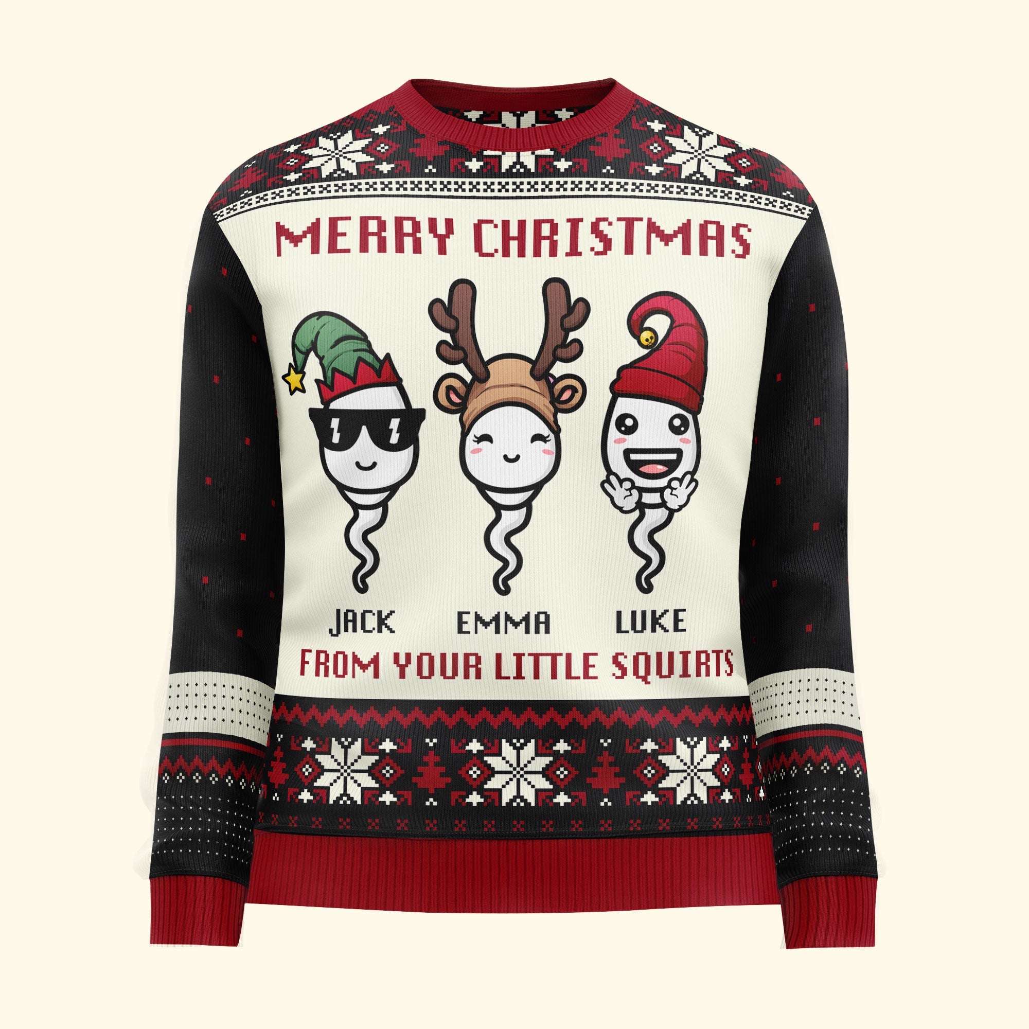 Merry Christmas From Your Little Squirts - Personalized Ugly Sweater - Image 3