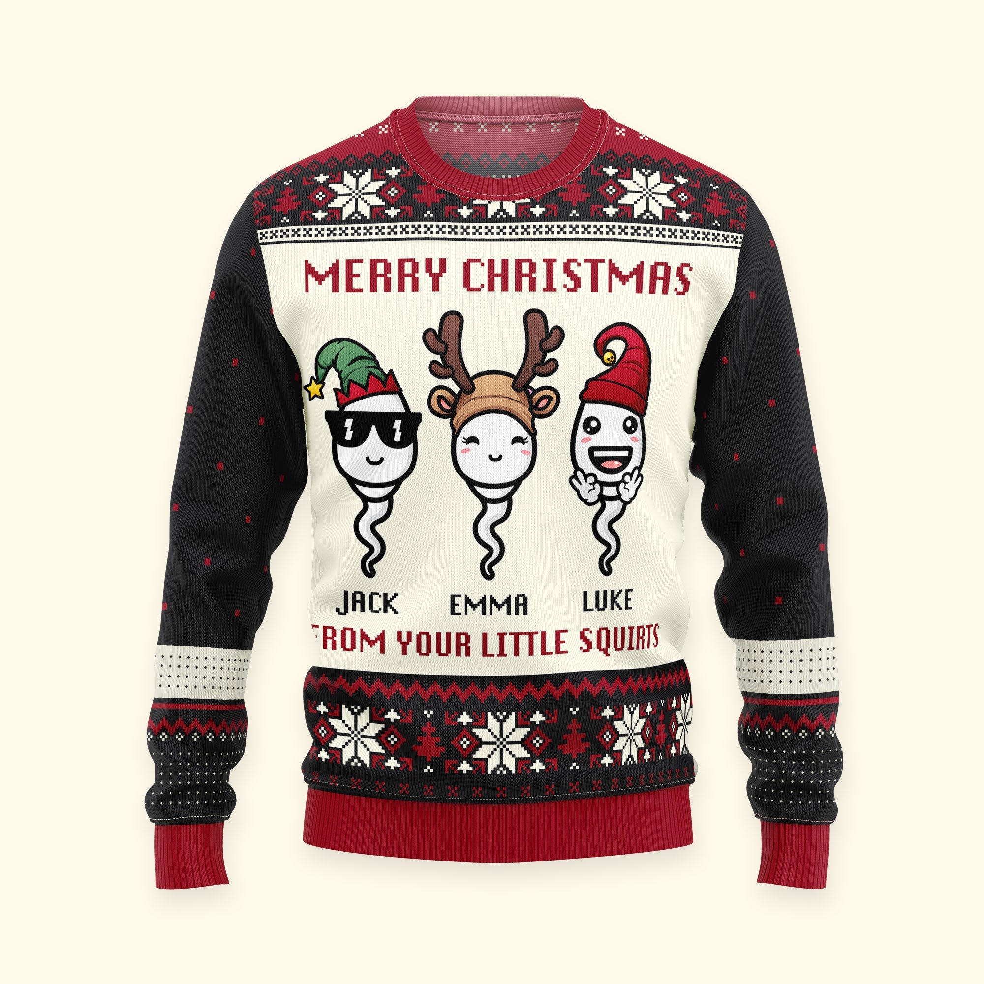 Merry Christmas From Your Little Squirts - Personalized Ugly Sweater - Image 4