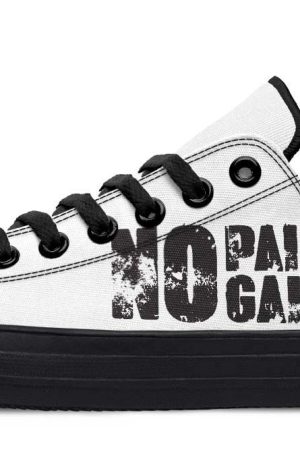 Pain & Gain Black Gymnastic Pattern Lowtop Sneakers