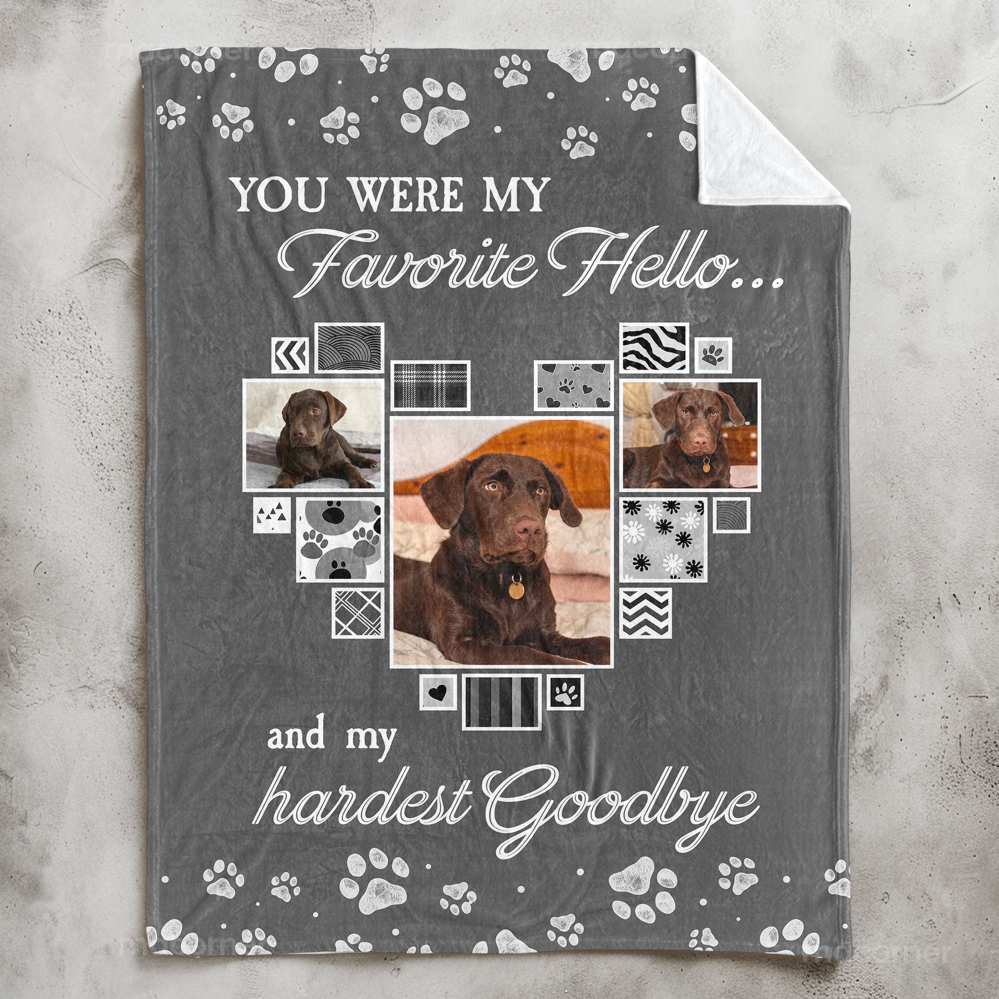 You Were My Favorite Hello Pet Loss - Personalized Photo Blanket Big Size - Image 4