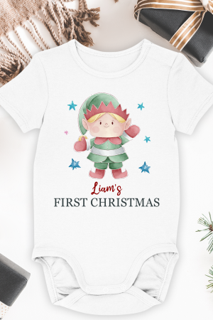 Baby 1st Christmas Gift For Newborn - Personalized Baby Onesie