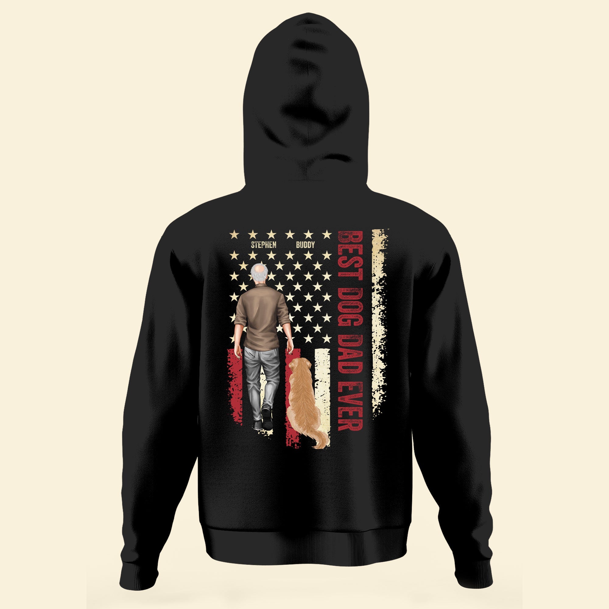 Best Dog Dad Ever - Personalized Back Printed Shirt - Image 3