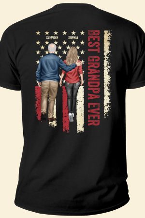 Best Grandpa Ever - New Version - Personalized Back Printed Shirt