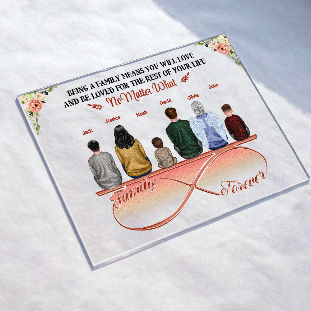 Family Where Love Never Ends - Personalized Acrylic Plaque - Image 3