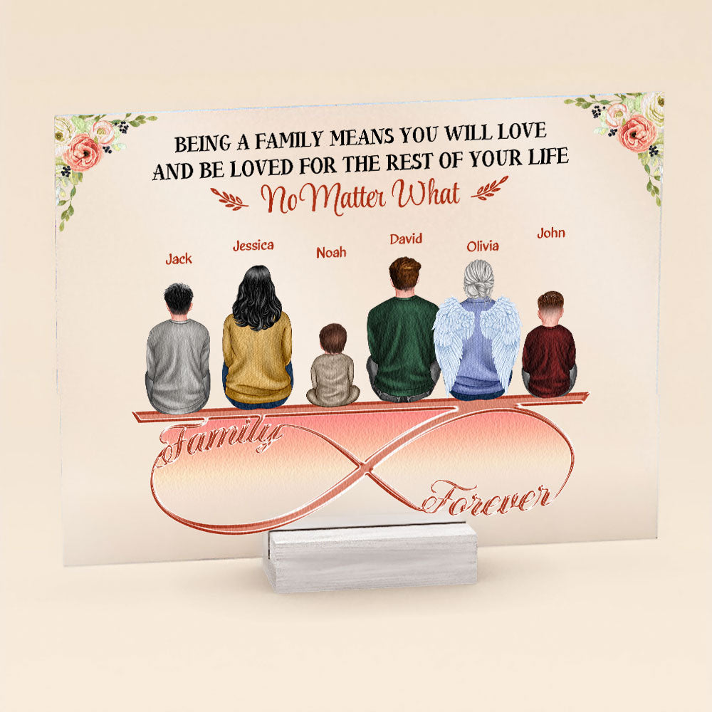 Family Where Love Never Ends - Personalized Acrylic Plaque - Image 2
