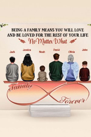 Family Where Love Never Ends - Personalized Acrylic Plaque