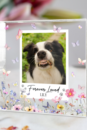 Forever Loved Pet Memorial - Personalized Acrylic Photo Plaque