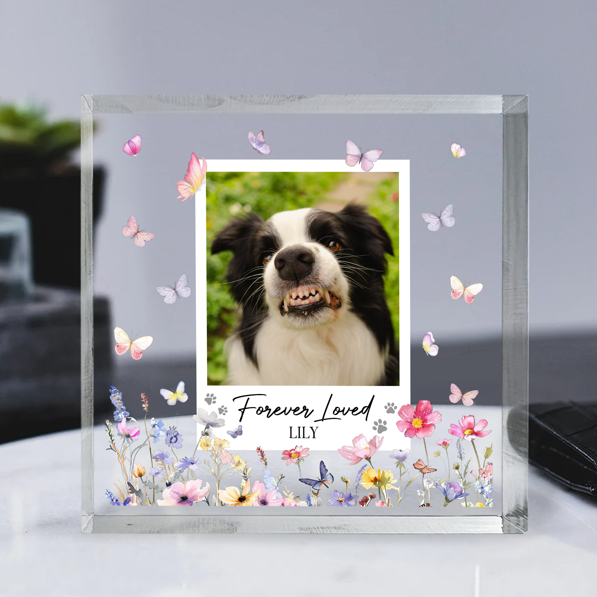 Forever Loved Pet Memorial - Personalized Acrylic Photo Plaque - Image 2