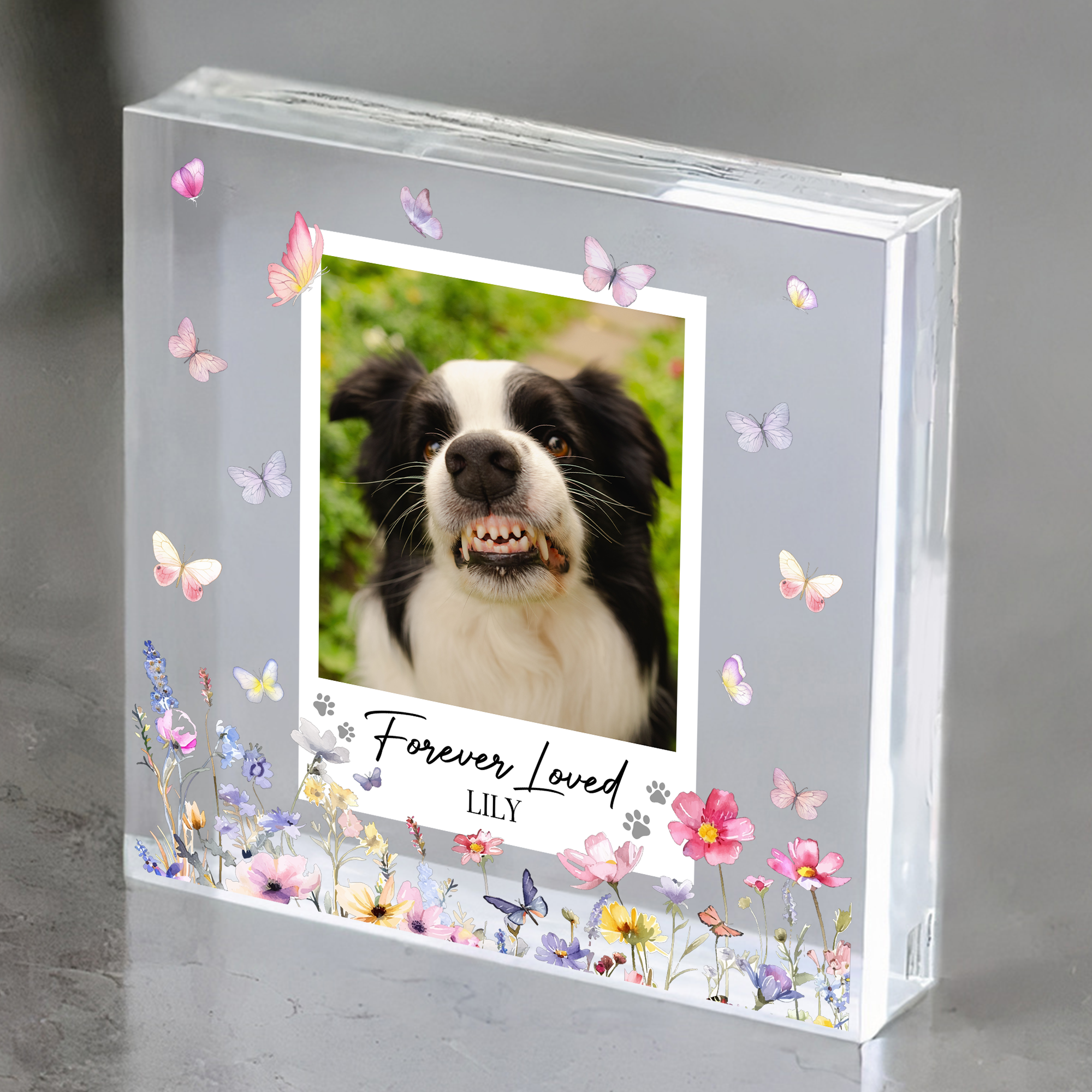 Forever Loved Pet Memorial - Personalized Acrylic Photo Plaque - Image 4