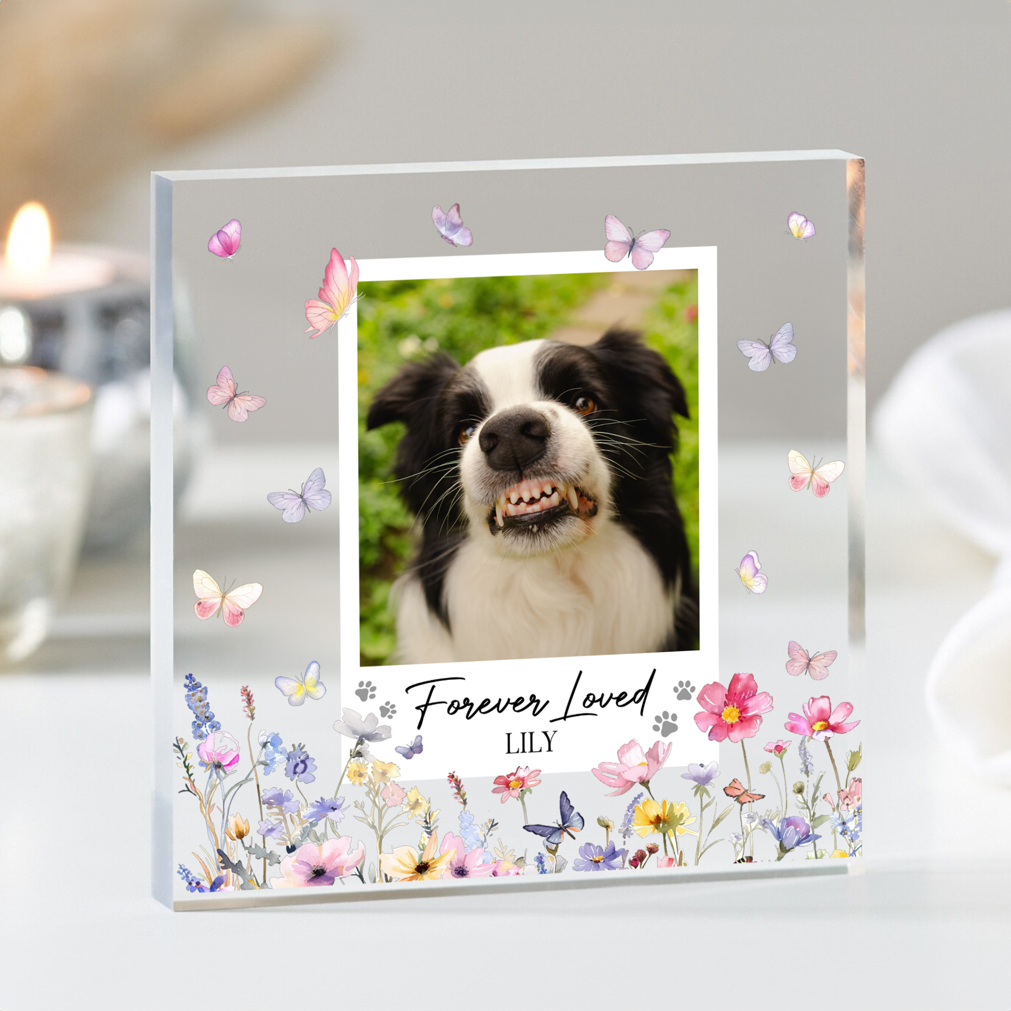 Forever Loved Pet Memorial - Personalized Acrylic Photo Plaque - Image 5