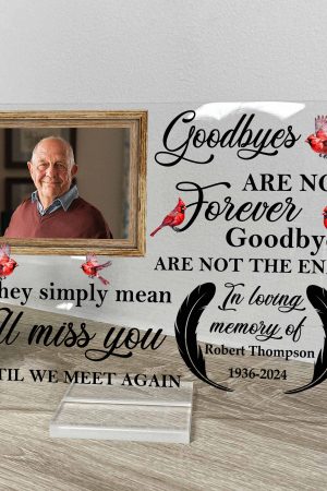 Goodbyes Are Not Forever - Personalized Acrylic Photo Plaque