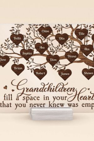 Grandchildren Fill The Space In Grandma's Heart - Personalized Acrylic Plaque