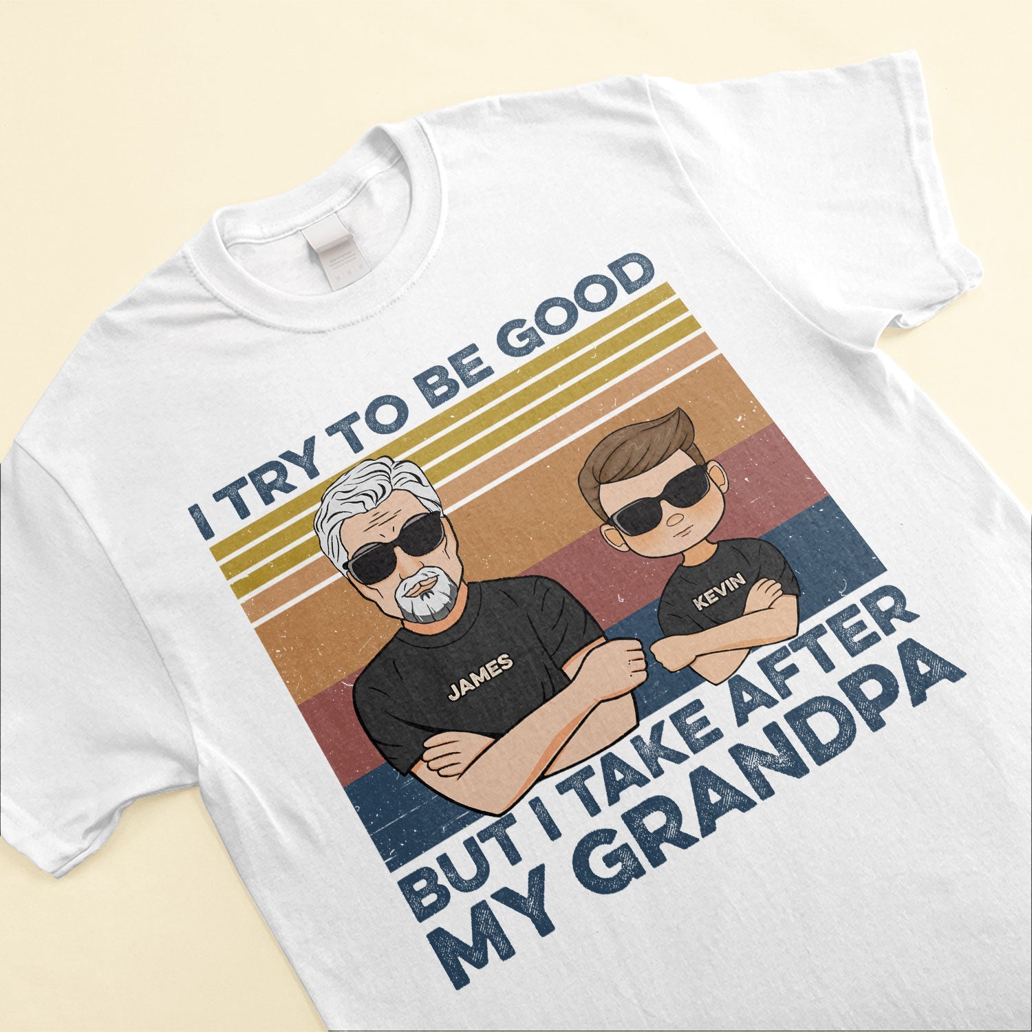 I Used To Be Good But Take After Grandpa - Personalized Youth Tee - Christmas Gift For Grandchildren - Image 3
