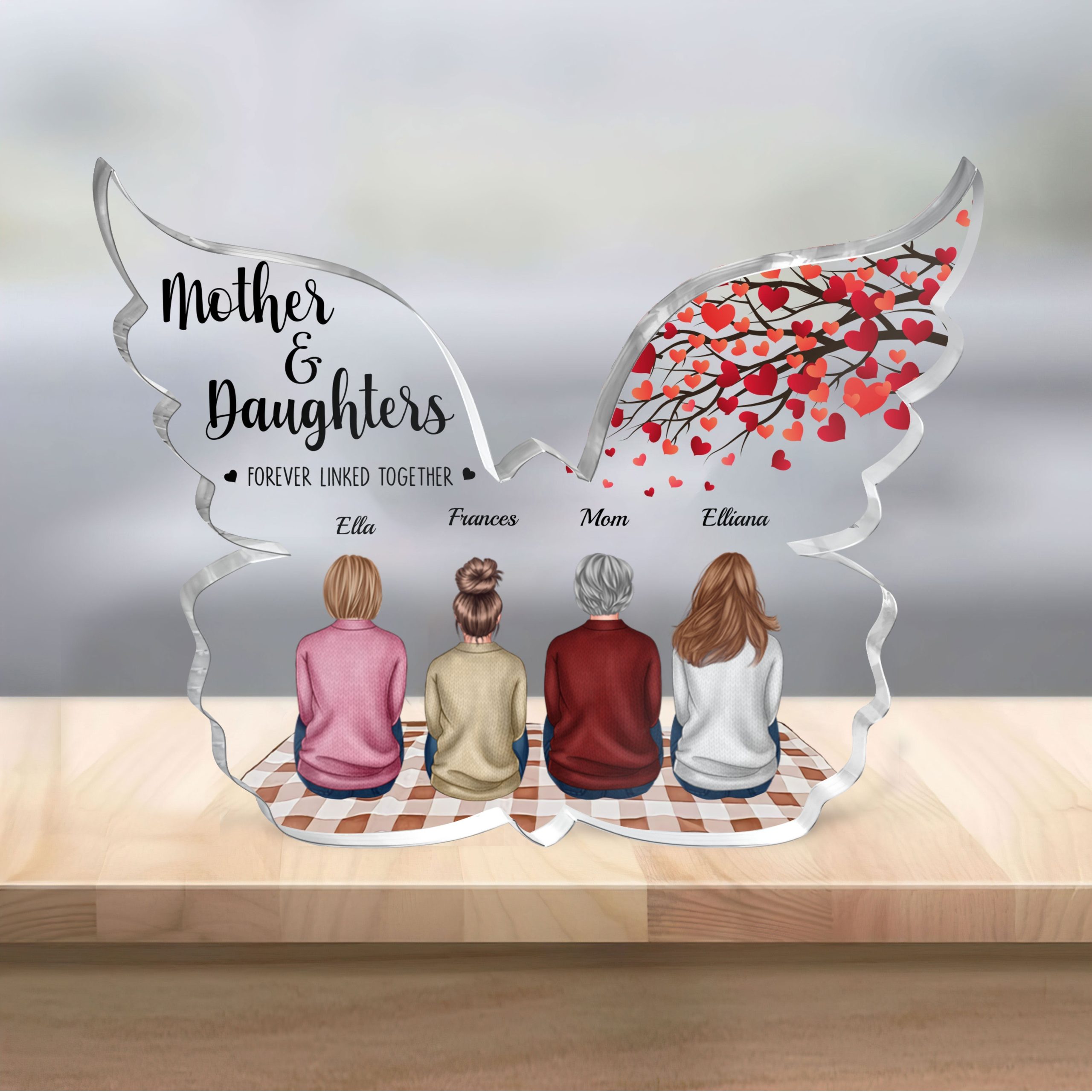 Mother & Son Forever Linked Together - Personalized Custom Shaped Acrylic Plaque - Image 3