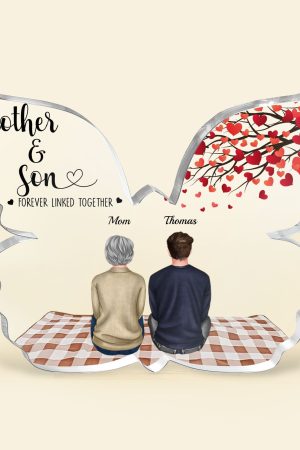 Mother & Son Forever Linked Together - Personalized Custom Shaped Acrylic Plaque