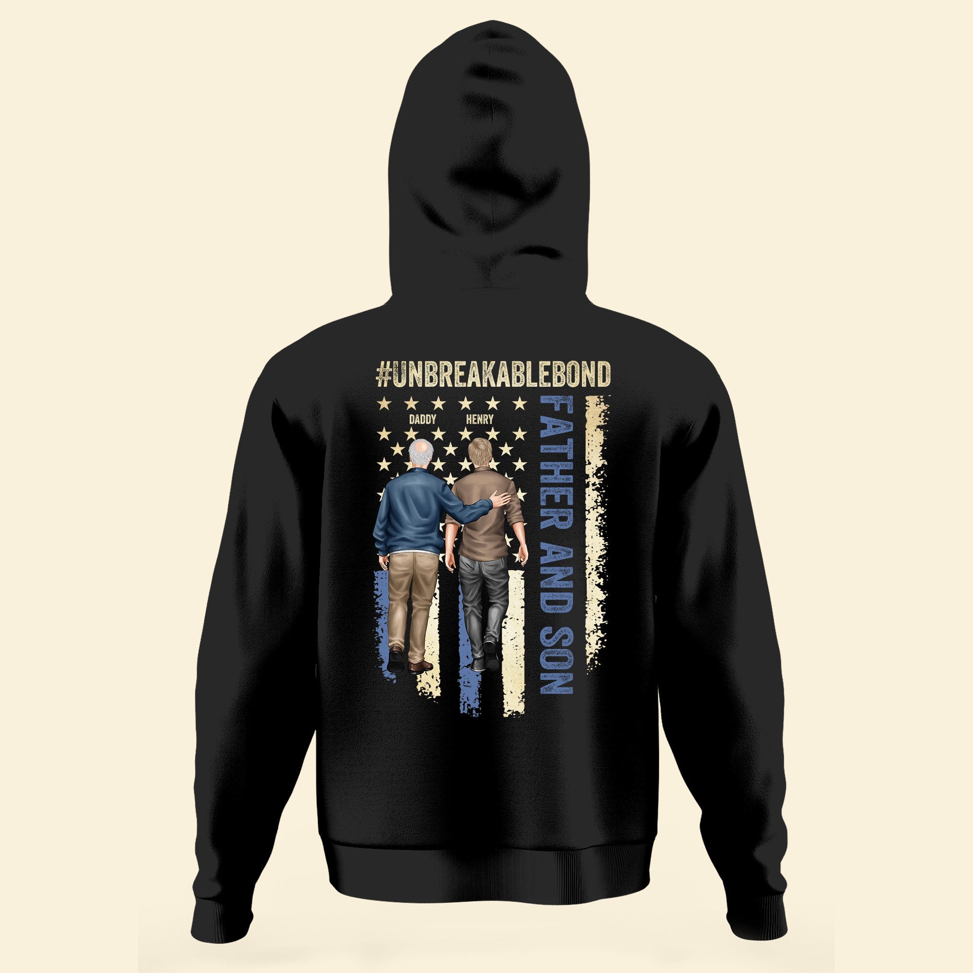 New Version Unbreakable Bond - Father & Son - Personalized Back Printed Shirt - Image 3