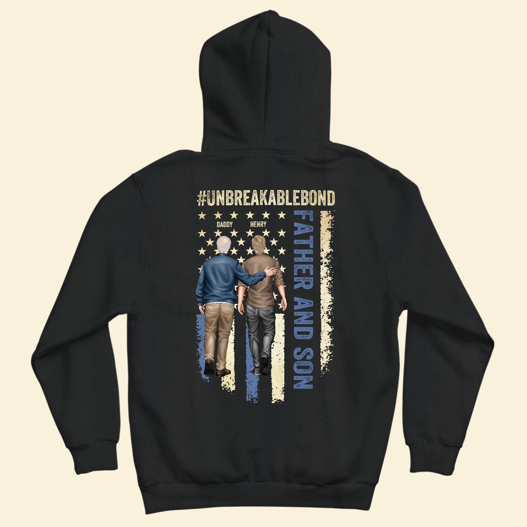 New Version Unbreakable Bond - Father & Son - Personalized Back Printed Shirt - Image 5