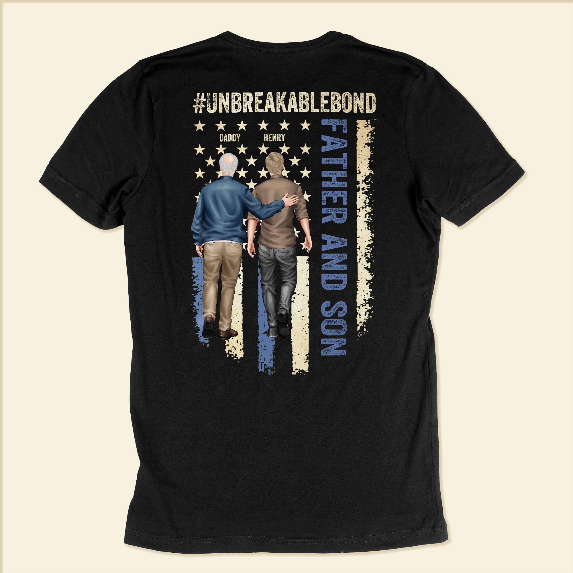 New Version Unbreakable Bond - Father & Son - Personalized Back Printed Shirt - Image 6