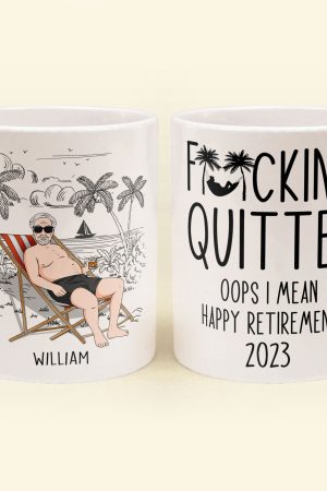 Quitter Oops Mean Happy Retirement - Personalized Mug