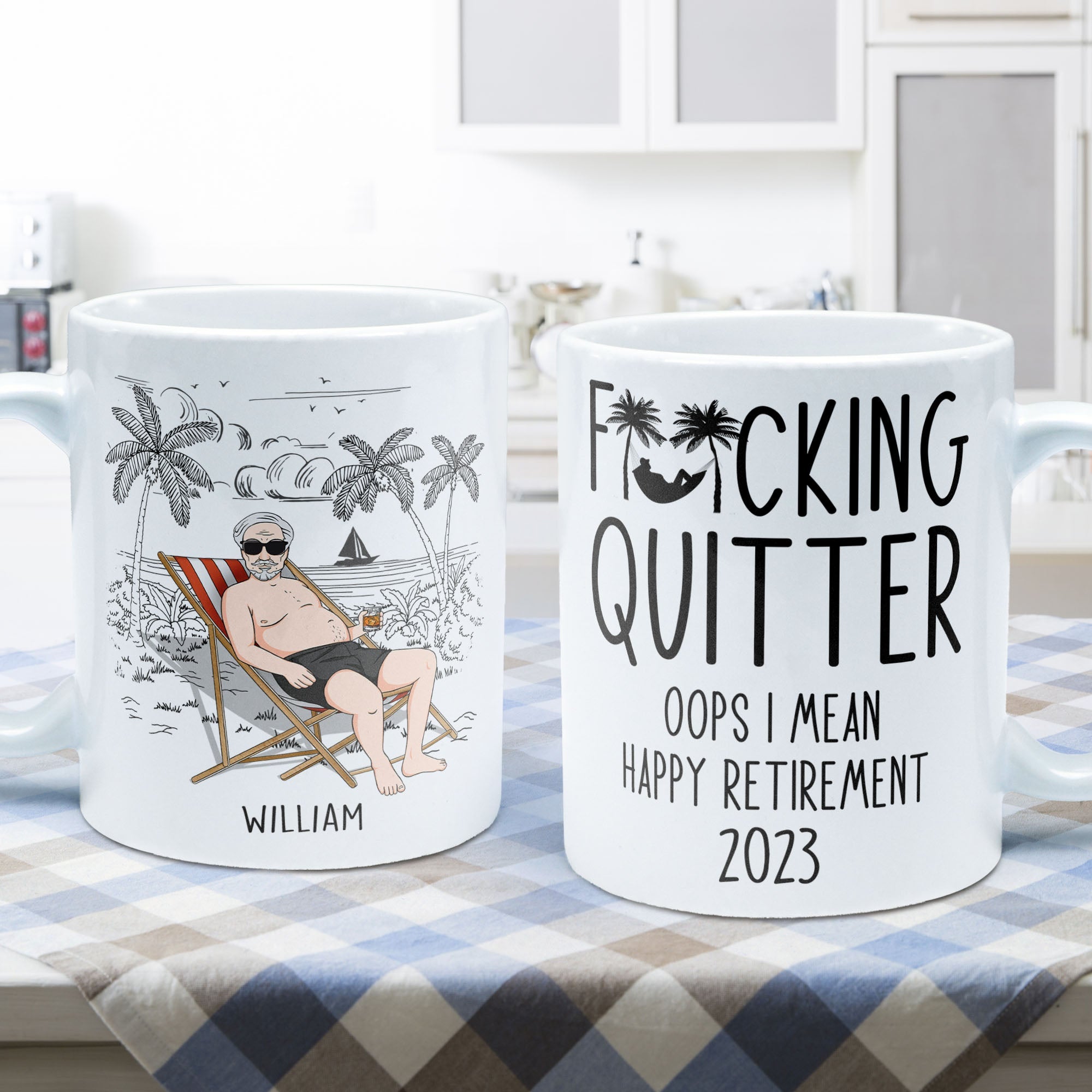 Quitter Oops Mean Happy Retirement - Personalized Mug - Image 3