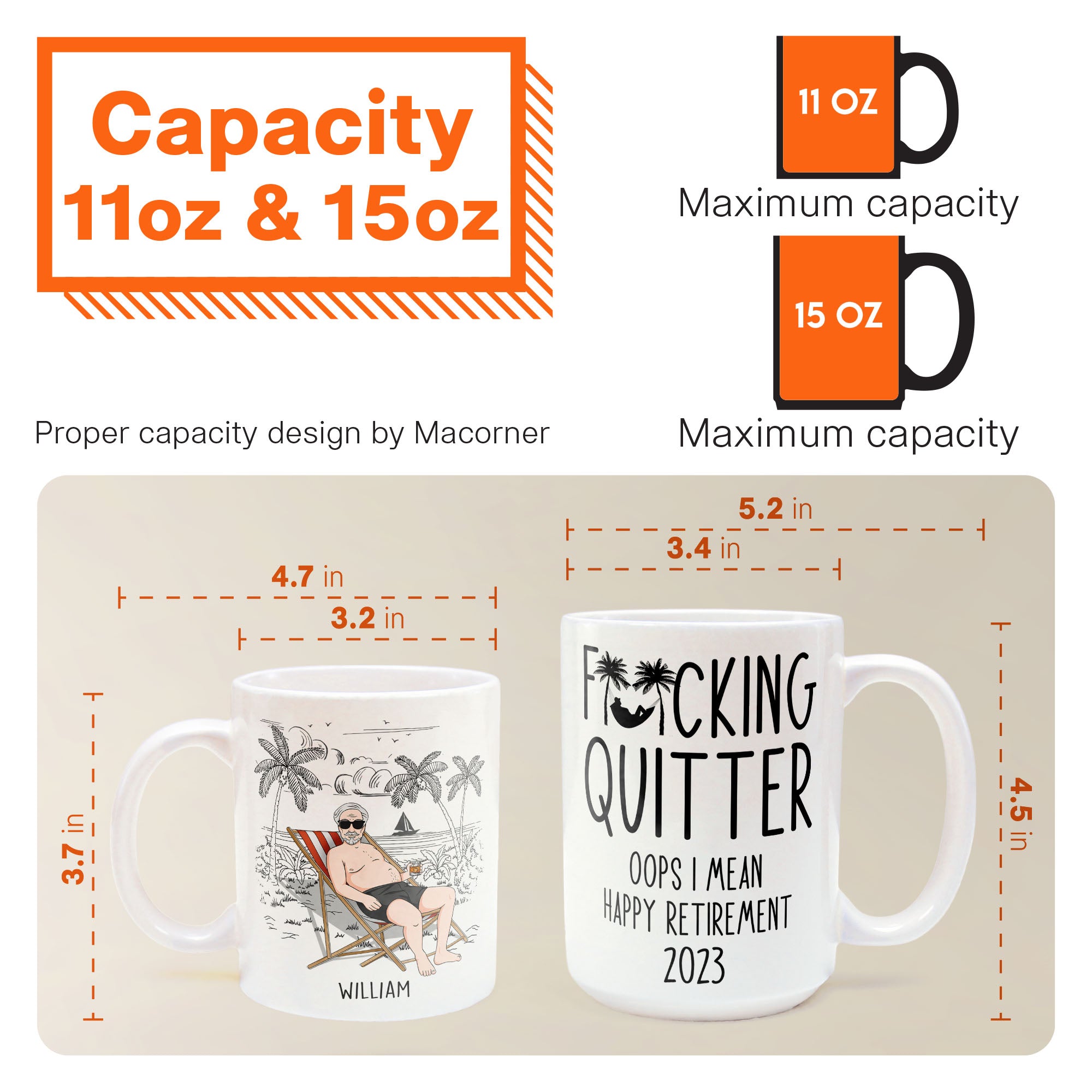 Quitter Oops Mean Happy Retirement - Personalized Mug - Image 4