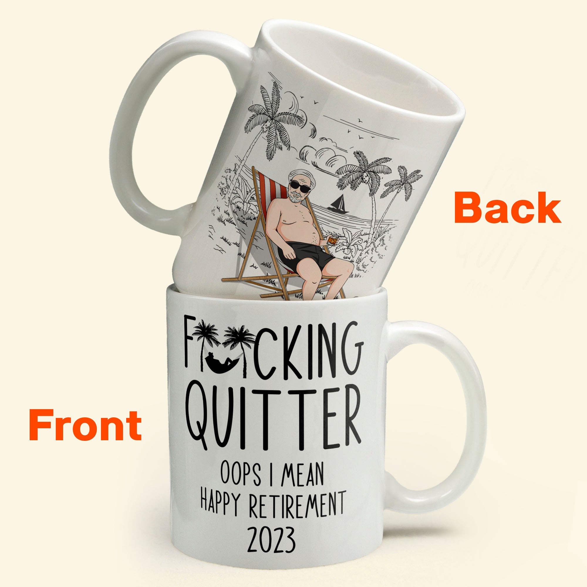 Quitter Oops Mean Happy Retirement - Personalized Mug - Image 6