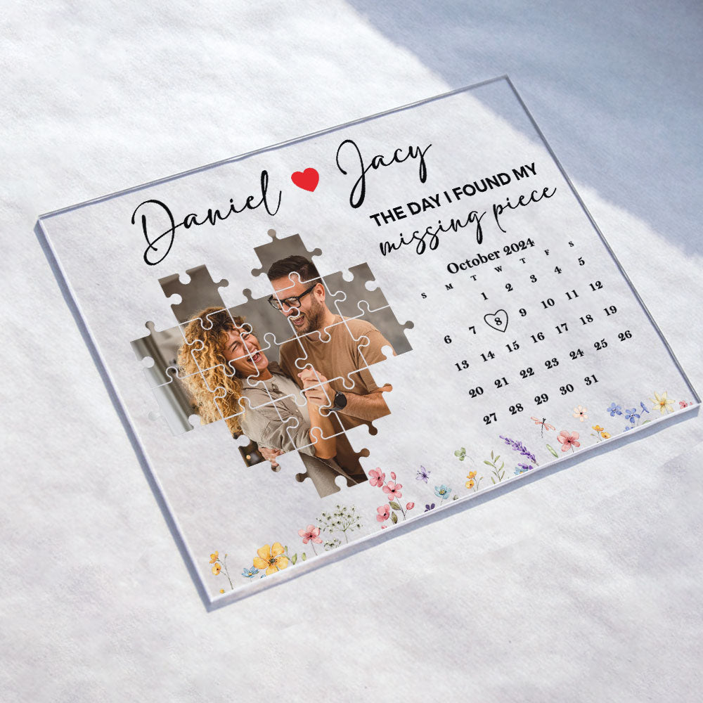 The Day I Found My Missing Piece Custom Calendar - Personalized Acrylic Photo Plaque - Image 6