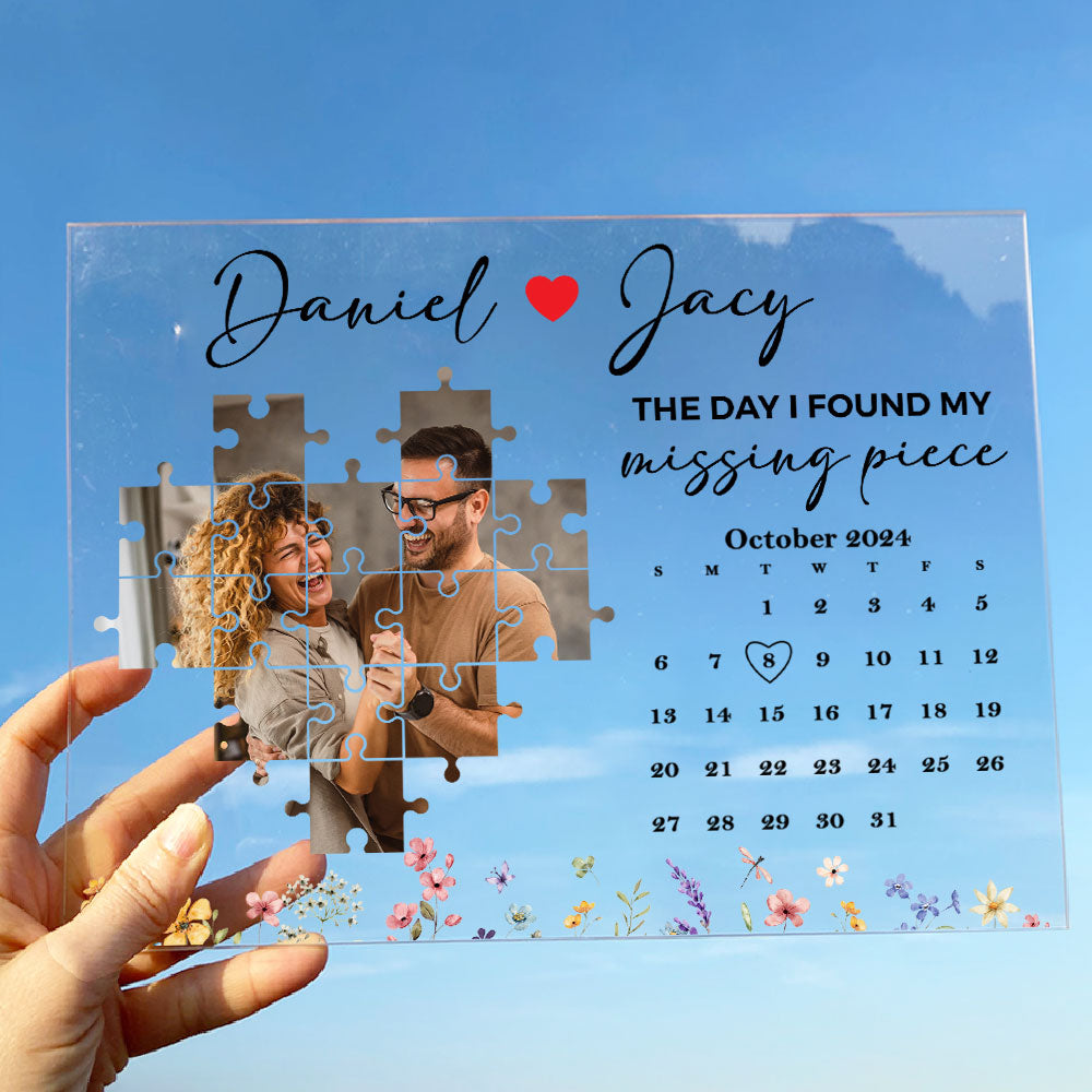 The Day I Found My Missing Piece Custom Calendar - Personalized Acrylic Photo Plaque - Image 7