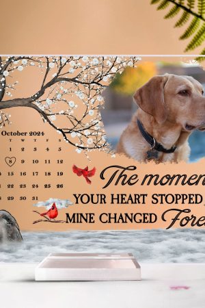 The Moment Your Heart Stopped Mine Changed Forever - Personalized Acrylic Photo Plaque